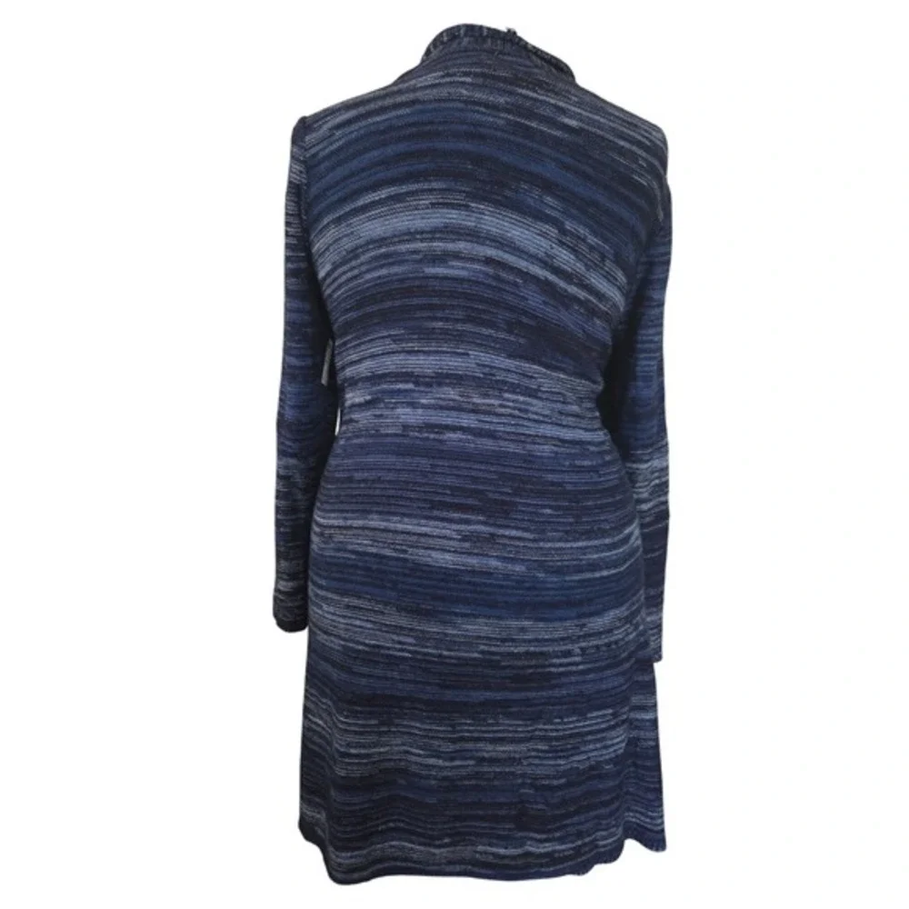 Great Northwest Indigo Womens 3X Blue Space Dye Open Front Longline Cardigan